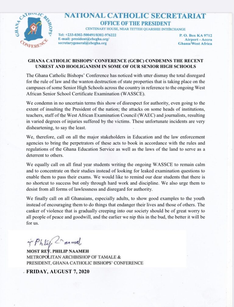 GCBC condemns unrest in some Senior High Schools